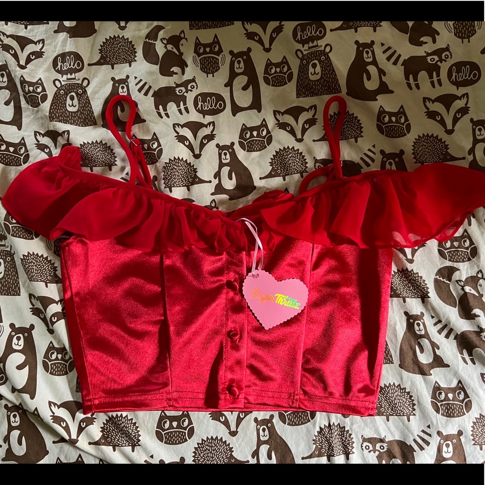 Red crop top